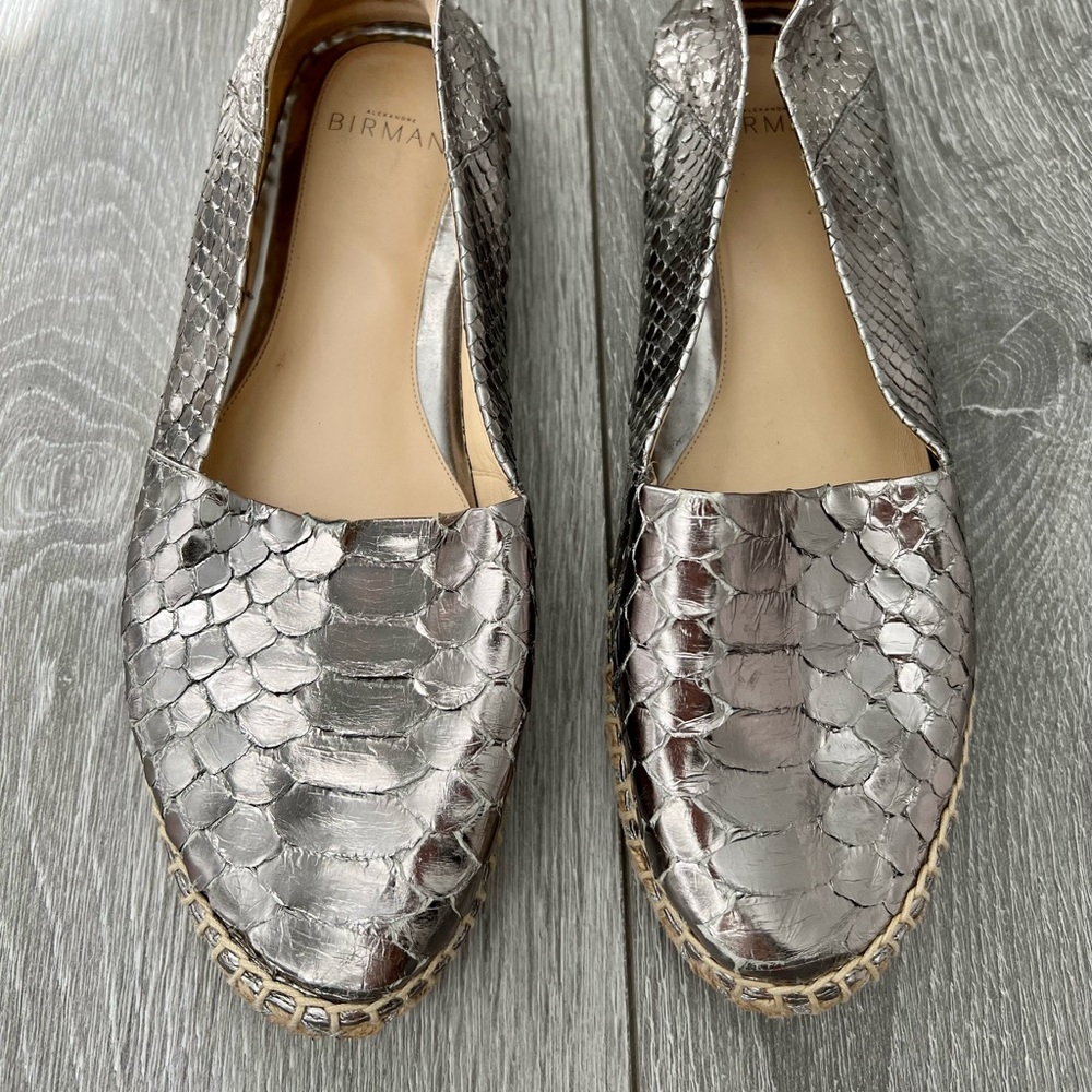 Alexandre Birman Metallic Python Espadrilles - image 2